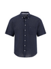 FYNCH HATTON® Premium Linen S/S Shirt/Navy - SS26