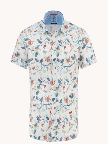 A FISH NAMED FRED S/S BIRDY BLOOMS SHIRT/MULTI - SS26