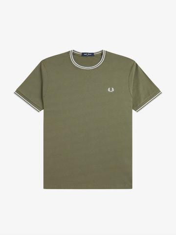 Fred Perry Twin Tipped T-Shirt/Laurel Wreath Green/Ecru - SS26