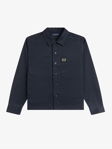 Fred Perry Twill Overshirt/Navy - SS26