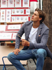 A FISH NAMED FRED BLAZER UNSTRUCTURED LINEN LIGHTWEIGHT BLAZER/BLUE GREY - SS26