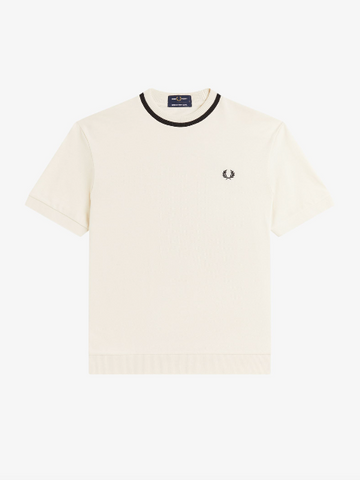 Fred Perry M7 Crew Neck Pique T-Shirt/Ecru - SS26 Made in Portugal