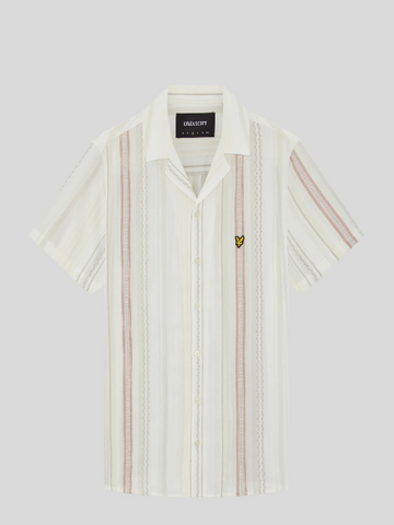 Lyle & Scott Short Sleeve Zig Zag Shirt/Natural - SS26
