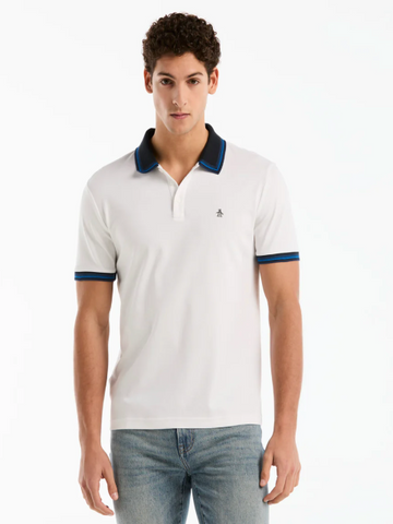 Original Penguin® Interlock Dashed Collar Polo Shirt/Bright White - SS26