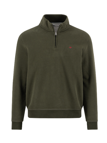 FYNCH HATTON® Troyer 1/4 Zip Jersey Sweat/Cypress - AW26