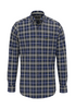 FYNCH HATTON® Herringbone Check Shirt/Blue - AW26