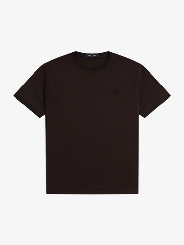 Fred Perry Twin Tipped T-Shirt/Rich Brown/Black - AW26