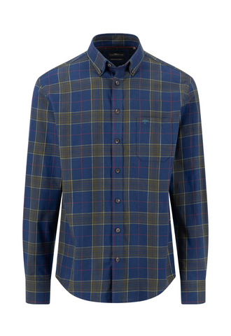FYNCH HATTON® Dark Check Shirt/Navy - AW26