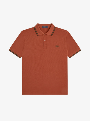 Fred Perry Twin Tipped Shirt/Brandy/Night Green - AW26