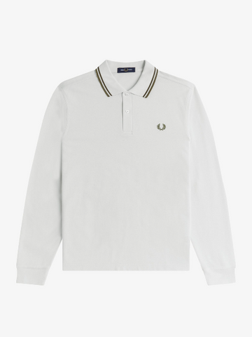 Fred Perry Twin Tipped L/S Shirt/Slate/Laurel Wreath Green  - AW26