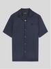 Lyle & Scott Geo Motif Printed Revere Shirt/Dark Navy - New SS25