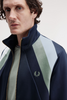 Fred Perry Striped Panel Track Jacket/Dark Airforce - New AW25