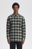 Fred Perry Brushed Twill Tartan Shirt/Court Green - New W25