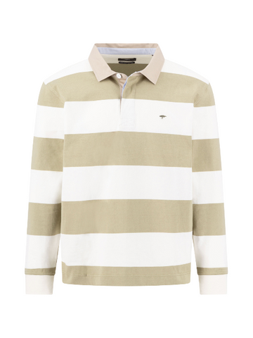 FYNCH HATTON® Striped Rugby Top/New Off White - SS26