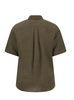 FYNCH HATTON® Premium Linen S/S Shirt/Dark Khaki - SS26
