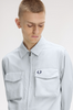 Fred Perry Ripstop Pocket Overshirt/Dusky Blue - SS26