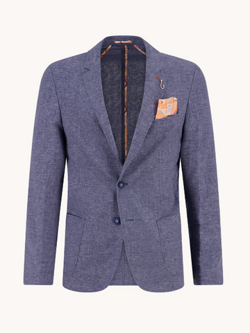 A FISH NAMED FRED BLAZER UNSTRUCTURED LINEN LIGHTWEIGHT BLAZER/BLUE GREY - SS26