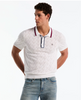 Original Penguin® Geometric Eyelet Sweater Polo/White - SS26