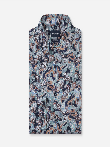 OLYMP® LUXOR Modern Fit Paisley Shirt/Marine - AW26