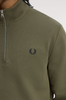 Fred Perry Half Zip Sweatshirt/Laurel Wreath Green/Navy - AW26
