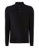 REMUS UOMO® Long Sleeve Cotton Stretch Polo Shirt/Black - New AW21