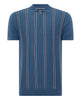 REMUS UOMO® Striped Knitted Polo Shirt/Blue - New SS21