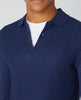 REMUS UOMO® Long Sleeve Merino Blend Polo Shirt/Blue - AW21 SALE