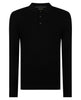 REMUS UOMO® Long Sleeve Merino Blend Polo Shirt/Black - New AW22