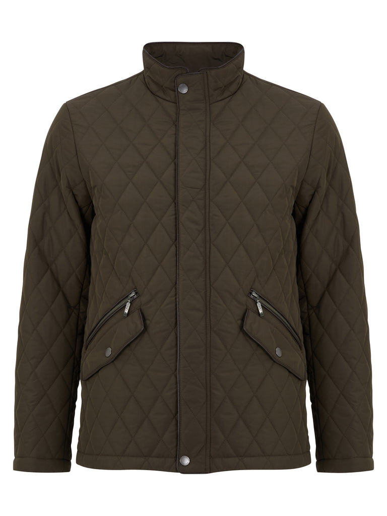 DOUGLAS® BARNES Quilted Winter Coat/Taupe Green - AW22 SALE