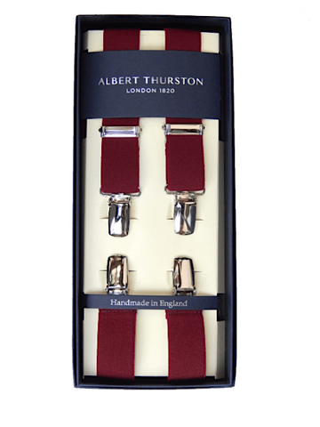 Albert Thurston 25mm Clip Braces/Wine