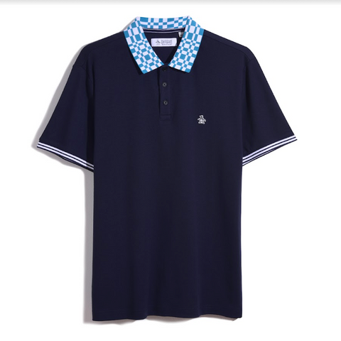 Original Penguin® Premium Label Interlink Polo Shirt/Dark Sapphire - New SS23