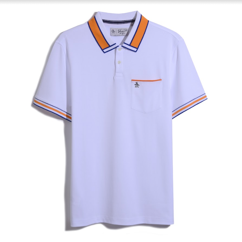 Original Penguin® Organic Abstract Collar Polo Shirt/Bright White - New SS23