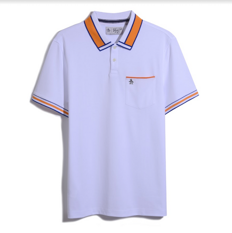 Original Penguin® Organic Abstract Collar Polo Shirt/Bright White - New SS23